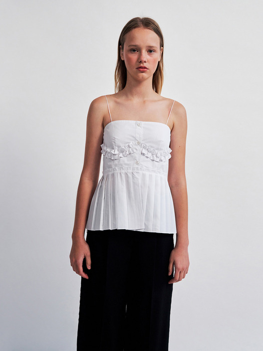 Pleats Detail Bustier Top White WBCSTP005WH