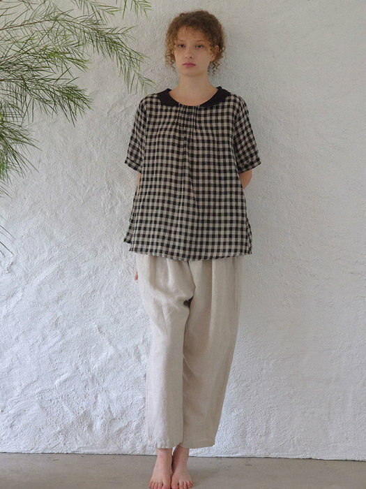 linen tea color matching blouse