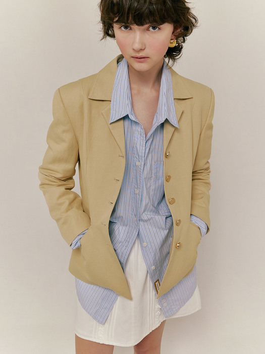 tailored linen jacket_classic beige