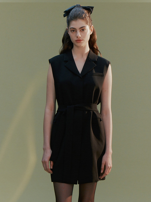 [Drama Signature] Belted Vest Dress