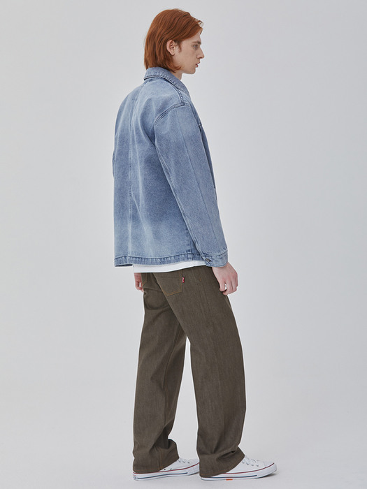 DENIM SQUARE WORK JACKET INDIGO