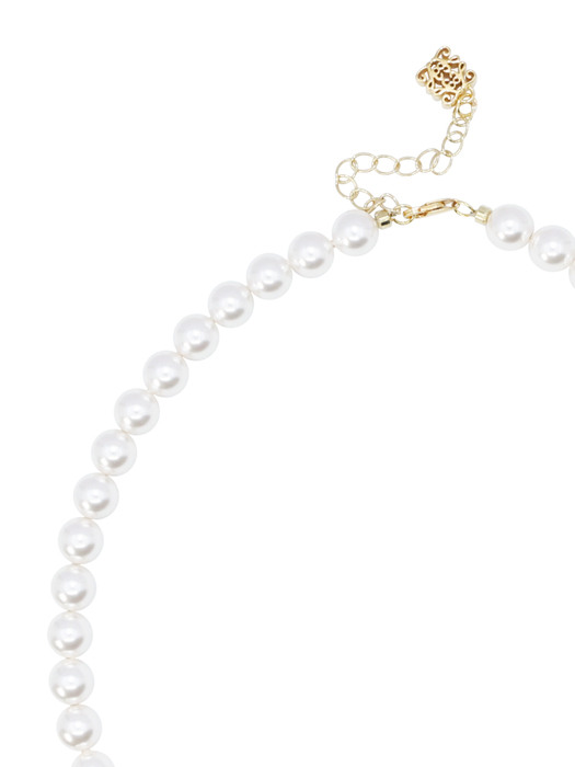 Classic Anagram Pearl Necklace[White/92.5Silver]