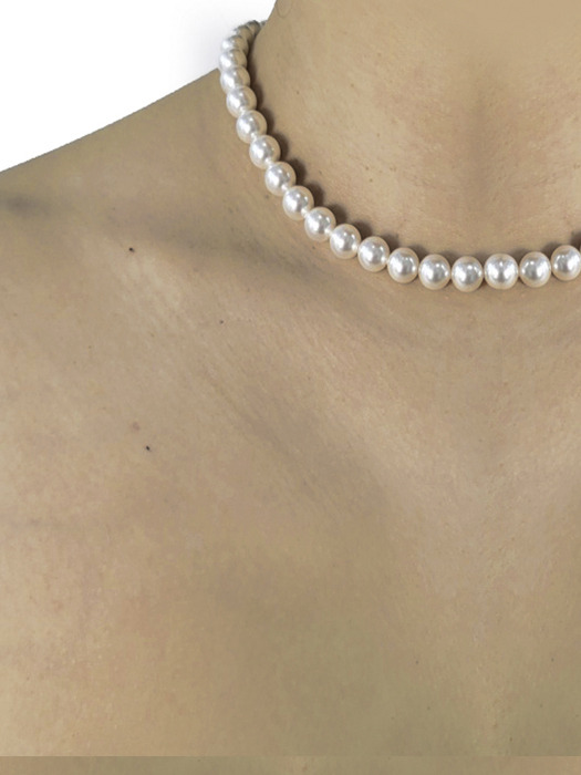 Classic Anagram Pearl Necklace[White/92.5Silver]