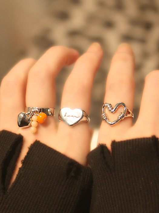 [Heart Collection]  Bold Love Ring