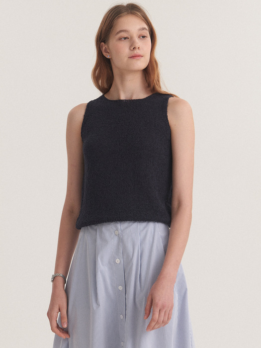 Round Sleeveless Knit_2color