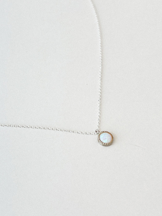  Silver925 Mini Stone Necklace_white