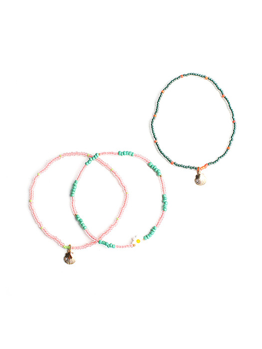 Flower & Shell beads bracelet 플라워 & 쉘 비즈 팔찌