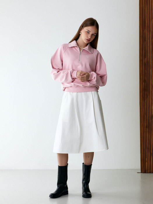 half zip-up sweatshirts_pink