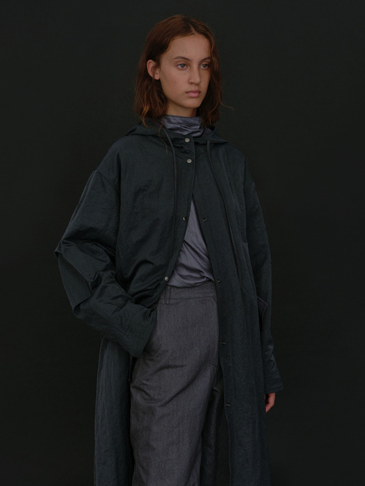 reversible hooded coat (stormy blue)