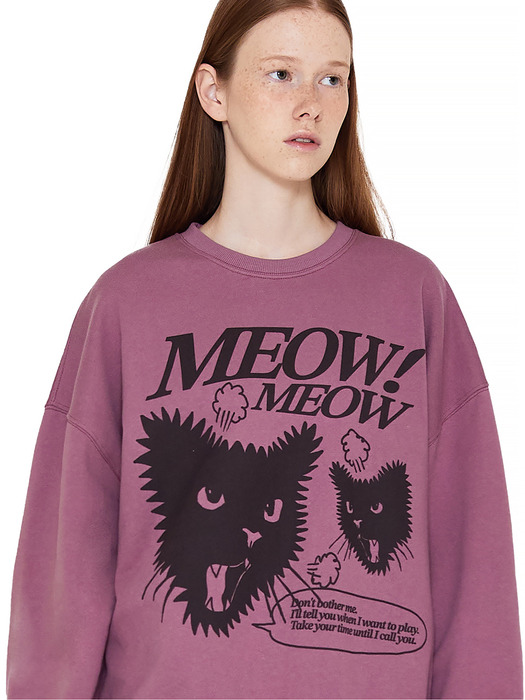 MEOW CAT SWEATSHIRT (DARK SEA PINK)