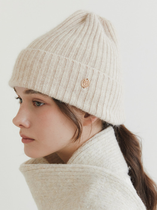 logo pendant angora beanie (C030_beige)