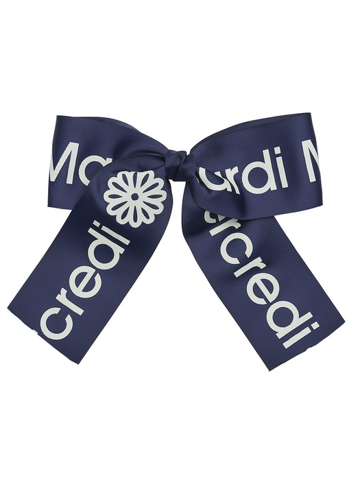 HAIR CLIP LOGO RIBBON_NAVY