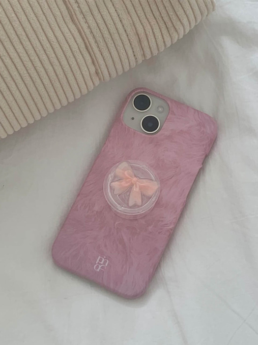 Pink fur hard case