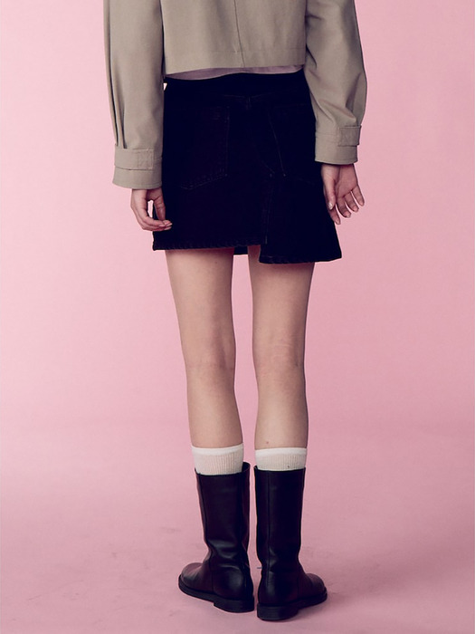 Unbalance Mini Skirt  Black (KE4127M515)