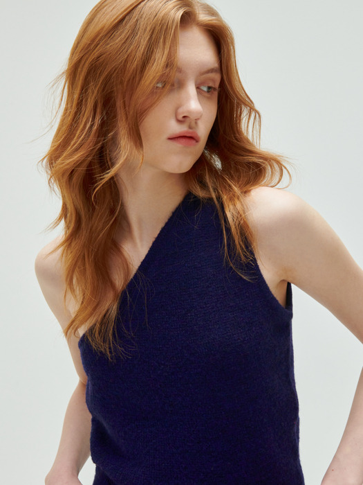 kidmohair unbalance sleeveless-navy