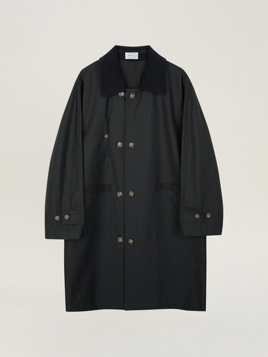 Coduroy Collar Half Trench Coat_2color