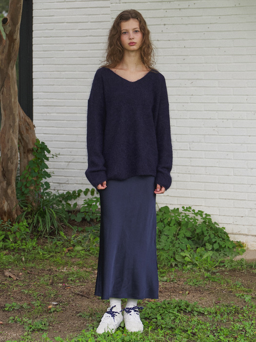 Gisele Satin Side Slit Skirt [5 colors]