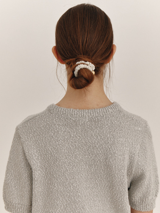 Tweed Half Sleeve Knit(Grey)