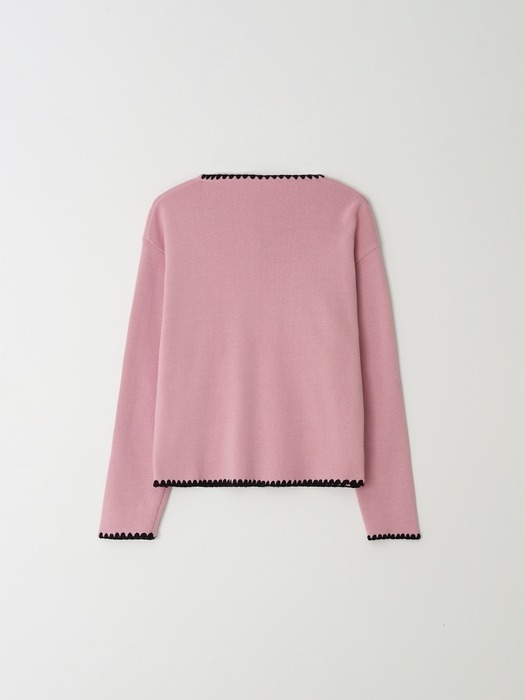 Stitch Tweedy Knit Jacket - Pink