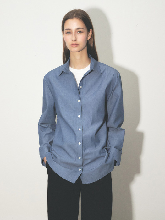 OVER-FIT DENIM SHIRTS_DARK BLUE