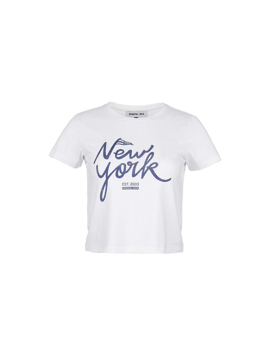 2003 뉴욕 크롭 반팔 티셔츠 [WHITE] / WBD1L01505