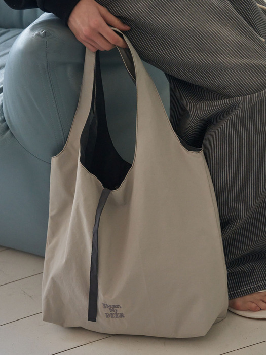 방수) Reversible shoulder bag_ Light grey+grey