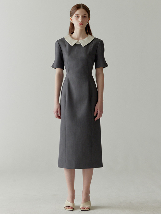 Silk Collar Dress(2color)