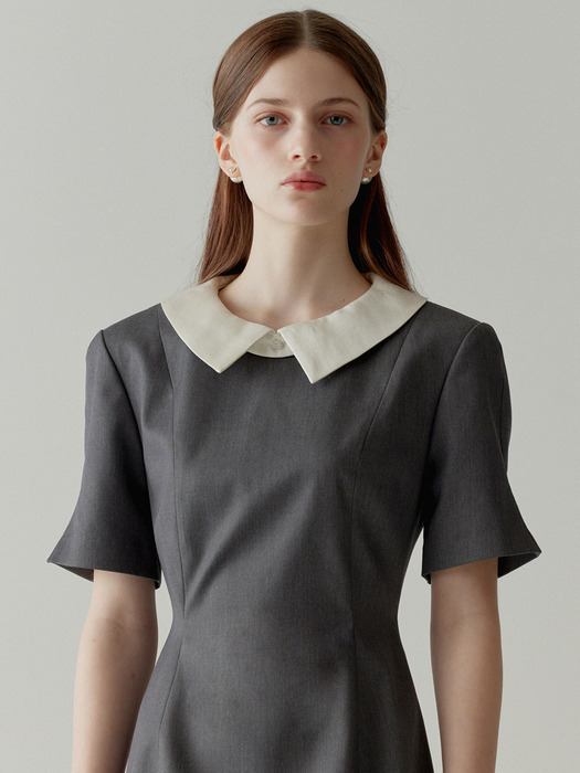 Silk Collar Dress(2color)