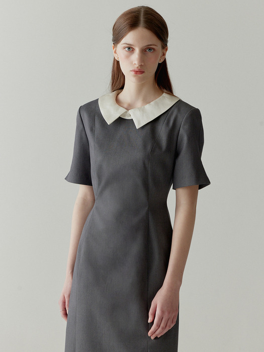 Silk Collar Dress(2color)