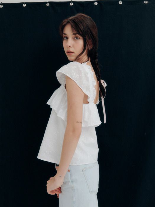 SHORT SLEEVE BLOUSE - WHITE