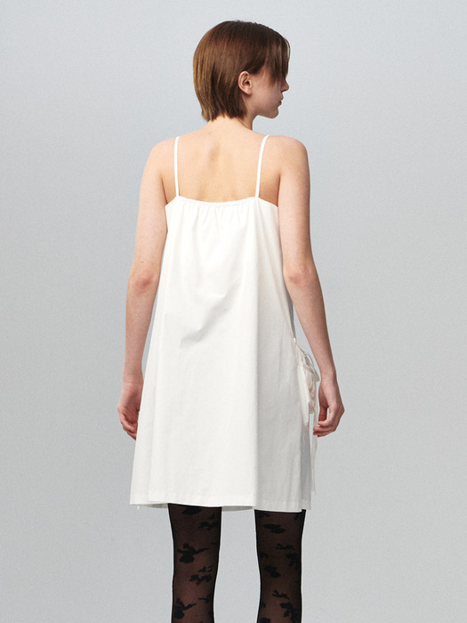 Shirring Pocket Mini Dress Off-White