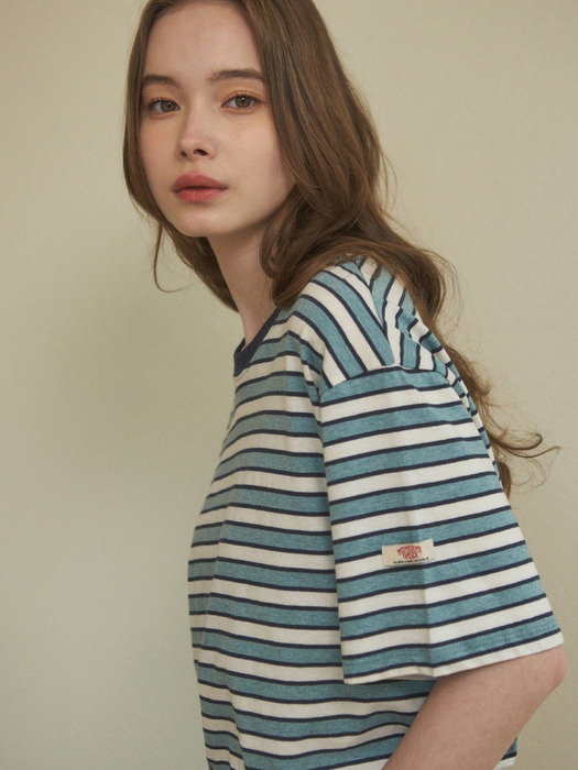 W/Vintage Stripe Short Sleeve T-shirt 4color