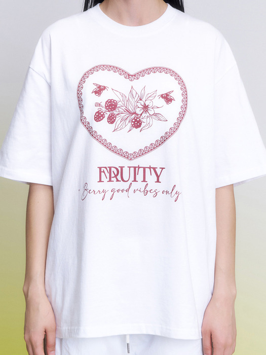 프루티 빈티지 오버핏 티셔츠 화이트