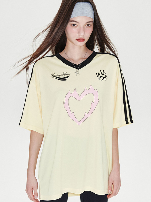 BN Heart Jersey T-shirt [Light Yellow]