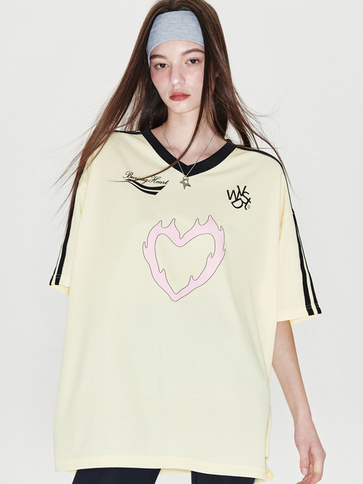 BN Heart Jersey T-shirt [Light Yellow]