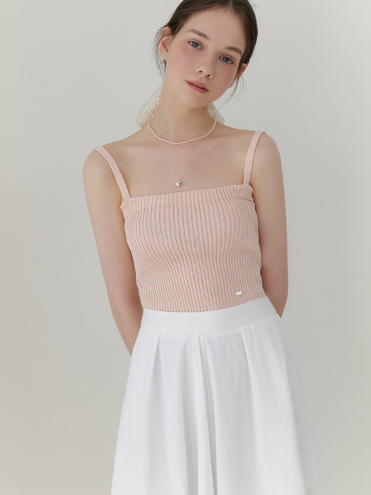 Jelly knit top_2way (peach)