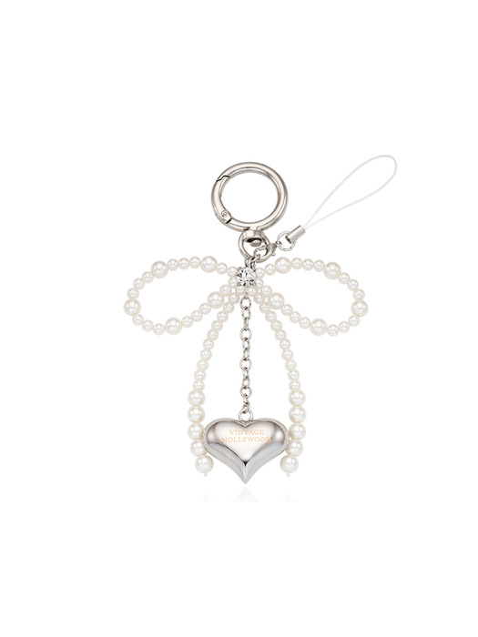 [단독]Ribbon Pearl Heart Keyring_VH2435KE003M