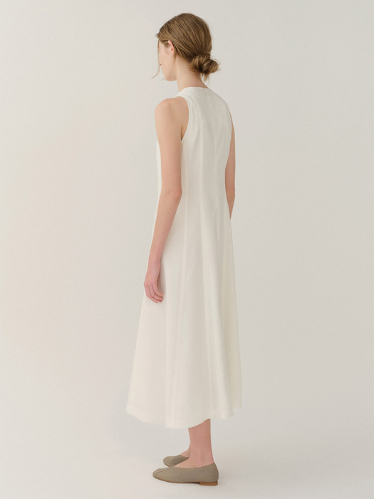 Linen Sleeveless Dress Off-White