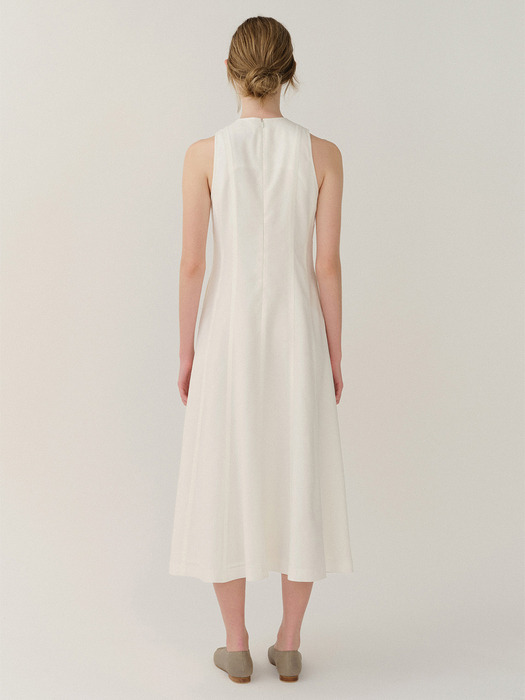 Linen Sleeveless Dress Off-White