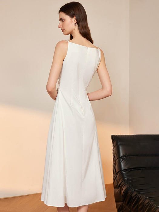 YY_Cinched waist slip dress_WHITE