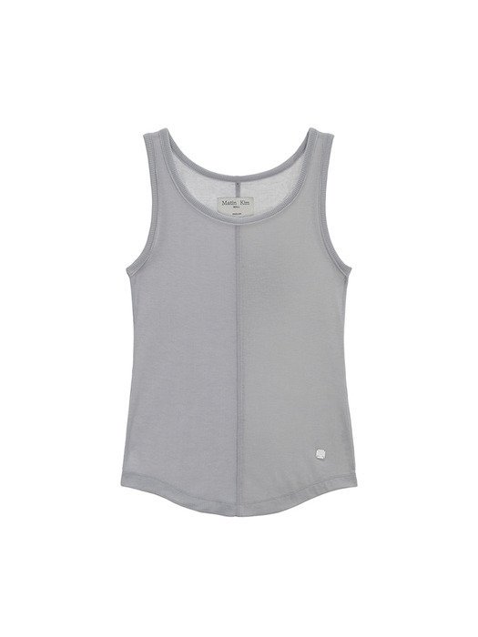 TEXTURE POINT SLEEVELESS TOP IN GREY