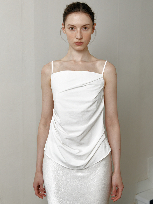 drape sleeveless top (white)