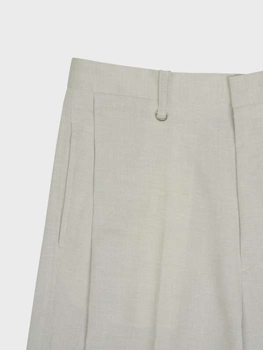 PLEATED LINEN BLEND SLACKS_IVORY