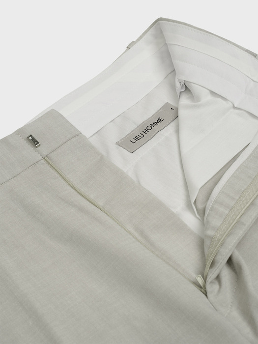 PLEATED LINEN BLEND SLACKS_IVORY