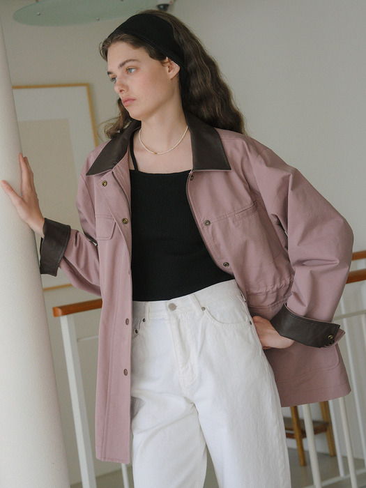 U Elodie Hunting Jacket_Ash Rose