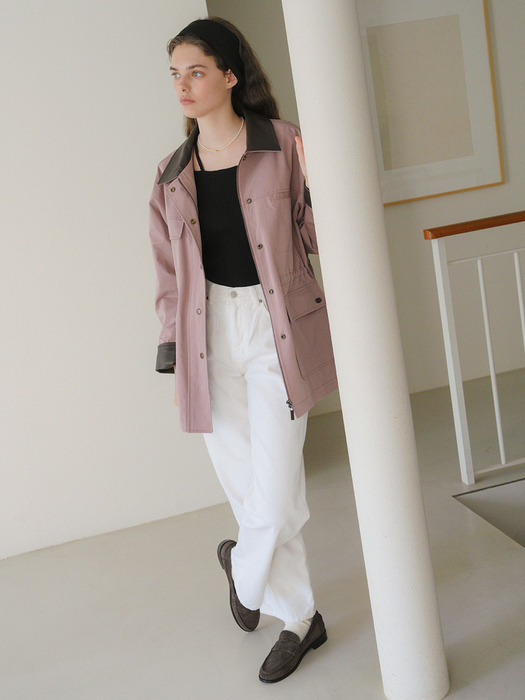 U Elodie Hunting Jacket_Ash Rose