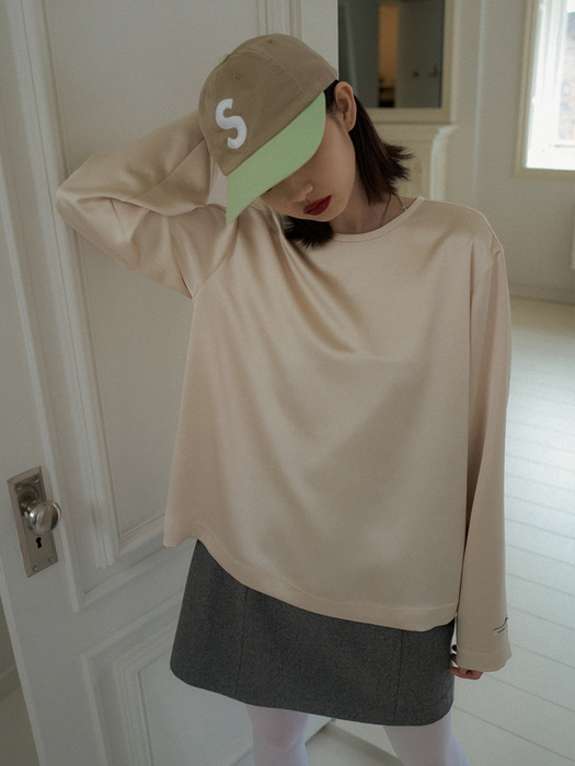 BASIC SATIN BLOUSE_CREAM