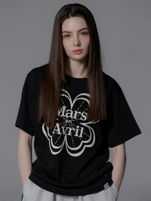 CLOVER TSHIRT_BLACK CREAM