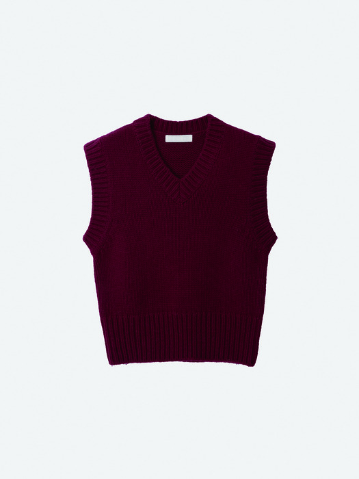 cosy knit vest_wine