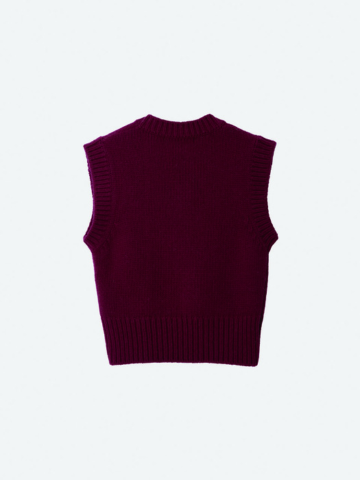 cosy knit vest_wine